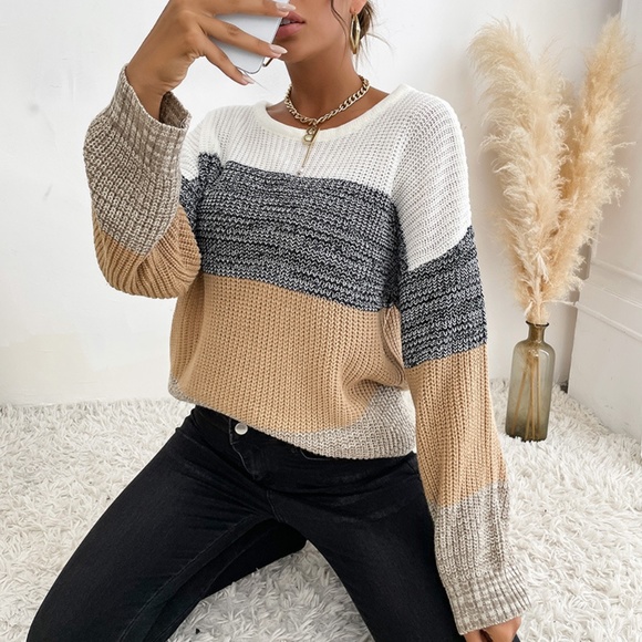 Winter European And American Style Casual Women's Wear Loose Color Matching Long - Picture 1 of 10